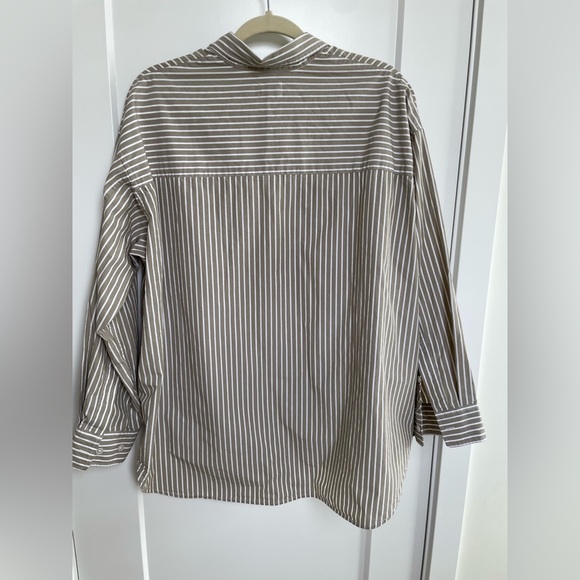 Wilfred free Taupe Stripe Button-Up Shirt - Picture 3 of 10